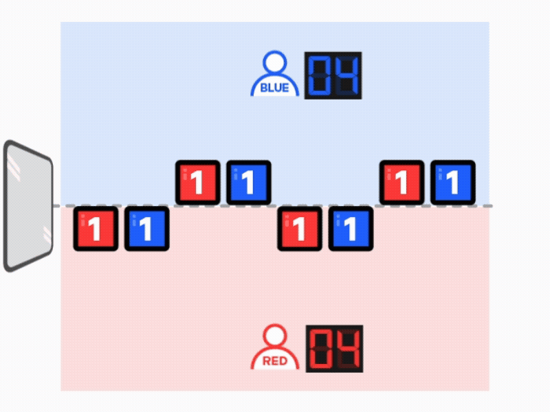 Color & Score Technic 높은 숫자 변경 진행 예시