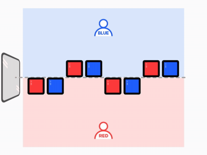RED & BLUE 배틀스위치 색 바꾸기 진행 예시